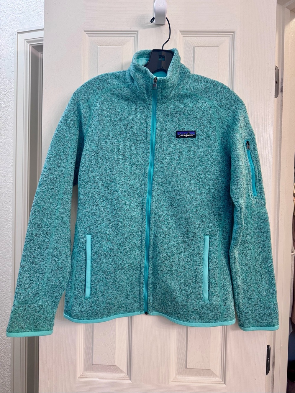 Patagonia Heathered Teal Full-Zip Fleece Pullover